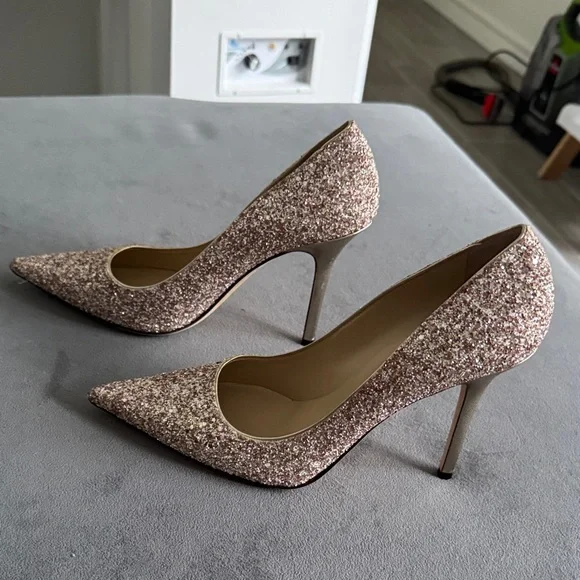 Jimmy Choo Sparkling Heels - Gold and Pink - Picture 4 of 7